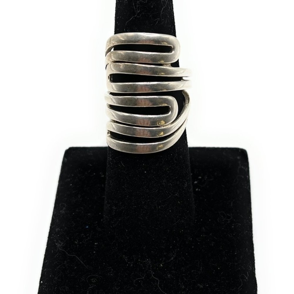 R1532 Silpada Sterling Silver Modern Maze Ring Size 7, 9